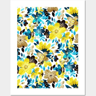 Happy Yellow Flower Collage Posters and Art